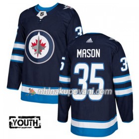 Winnipeg Jets Dresy Steve Mason 35 Adidas 2017-2018 Modrá Authentic - Dětské